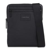 Zwarte schoudertas met ritssluiting Calvin Klein , Black , Heren