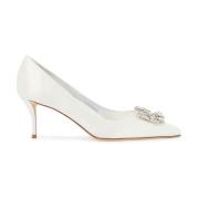 Satin Bloem Décolleté Roger Vivier , White , Dames