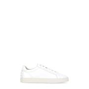 Witte Leren Sneakers Ronde Neus Logo Tod's , White , Heren