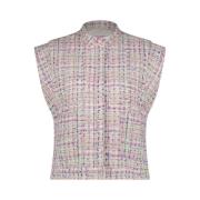 Hart-Patroon Tweed Gilet met Drukknop Sluiting Fabienne Chapot , Multi...