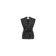 Tweed Gilet met Afneembare Strikceintuur Fabienne Chapot , Multicolor ...
