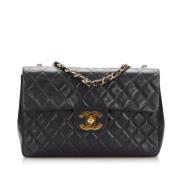 Pre-owned Leather chanel-bags Chanel Vintage , Black , Dames