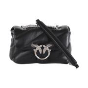 Mini Puff Clutch met Love Birds gesp Pinko , Black , Dames