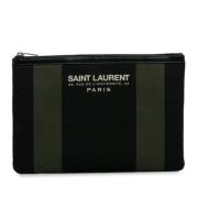 Pre-owned Canvas clutches Yves Saint Laurent Vintage , Black , Dames