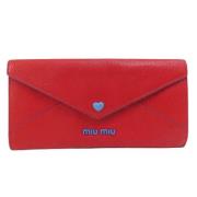 Pre-owned Leather wallets Miu Miu Pre-owned , Red , Dames