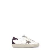 Witte Leren Glitter Ster Sneakers Golden Goose , White , Dames