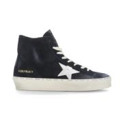 Blauwe Suède Hoge Top Sneakers Golden Goose , Blue , Dames