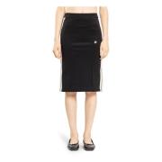 Monogram Midi Rok Zwart Off White Palm Angels , Black , Dames