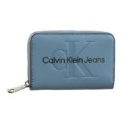 Blauwe bedrukte damesportemonnee met rits Calvin Klein Jeans , Blue , ...