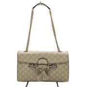 Pre-owned Leather shoulder-bags Gucci Vintage , Beige , Dames