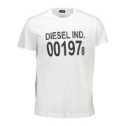 T-shirt met opvallende logoprint Diesel , White , Heren