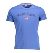 Blauwe Crew Neck Katoenen Tee U.s. Polo Assn. , Blue , Heren