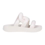 Sandalen met Plateauzool van Gewatteerd Leer ASH , White , Dames