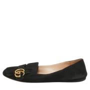 Pre-owned Suede flats Gucci Vintage , Black , Dames