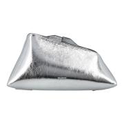 Zilver Craquelle Clutch Handtas The Attico , Gray , Dames