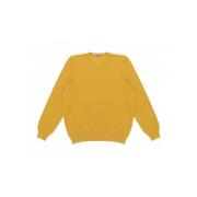 Gele Geribbelde Crew Neck Trui La Fileria , Yellow , Heren