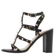 Pre-owned Leather sandals Valentino Vintage , Black , Dames