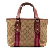 Pre-owned Canvas totes Gucci Vintage , Beige , Dames