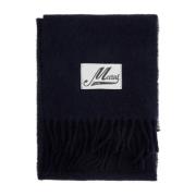 Alpaca Wol Fringed Sjaal Marni , Blue , Dames