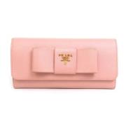 Pre-owned Leather wallets Prada Vintage , Pink , Dames