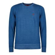 Blauwe Wol Crew-Neck Sweater Gallo , Blue , Heren