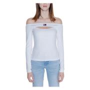 Dames Badge T-Shirt Collectie Tommy Jeans , White , Dames