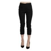 Elegante High Waist Skinny Cropped Pants Bencivenga , Black , Dames