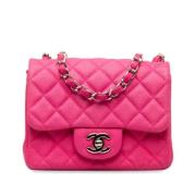 Pre-owned Leather shoulder-bags Chanel Vintage , Pink , Dames