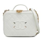 Pre-owned Leather chanel-bags Chanel Vintage , White , Dames