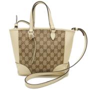 Pre-owned Canvas handbags Gucci Vintage , Beige , Dames