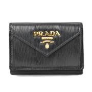 Pre-owned Leather wallets Prada Vintage , Black , Dames