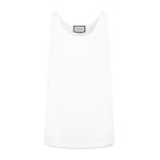 Logo Tank Top Wit Katoen Italië Gucci , White , Heren