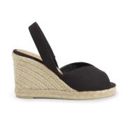 Brisa - katoenen sandalen met 9 cm sleehak. Castañer , Black , Dames