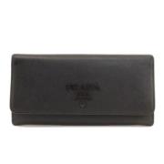 Pre-owned Leather wallets Prada Vintage , Black , Dames