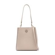 Grained Leather Shoulder Bag Beige Tory Burch , Beige , Dames