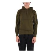 Lens Katoenen Hoodie met Voorzak C.p. Company , Green , Heren