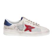 Vintage Stardan Leren Sneakers Wit/Blauw/Rood Golden Goose , White , H...