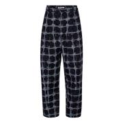 Navy Grid Print Broek Henrik Vibskov , Multicolor , Heren