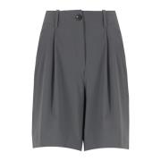 Grijze Shorts met Hoge Taille en Zakken RRD , Gray , Dames
