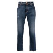 Slim Crop Carrot Broek Jacob Cohën , Blue , Heren