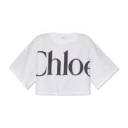 Korte oversize t-shirt Chloé , White , Dames