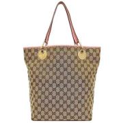 Pre-owned Canvas totes Gucci Vintage , Beige , Dames