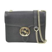 Pre-owned Leather shoulder-bags Gucci Vintage , Black , Dames