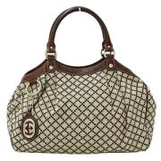 Pre-owned Canvas handbags Gucci Vintage , Beige , Dames