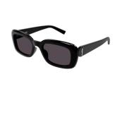 Monogram Pearl Ovale Zonnebril Saint Laurent , Black , Dames