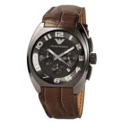 Stalen Quartz Herenhorloge Grijs Emporio Armani , Gray , Heren