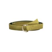 Groene Leren Riem Metalen Logo Gant , Green , Dames