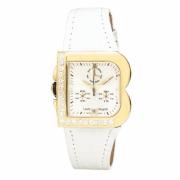 Gouden Leren Dames Quartz Horloge Laura Biagiotti , Yellow , Dames