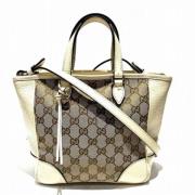 Pre-owned Canvas handbags Gucci Vintage , Beige , Dames