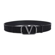 Nero Gesp Riem Valentino Garavani , Black , Heren